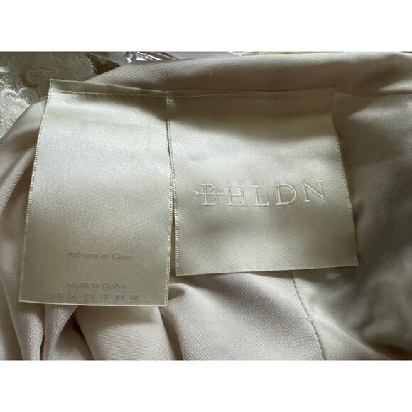 BHLDN Anthropologie Liesel Gown Lace Reversible Ivory/Nude Lining US 14 NWT - Picture 10 of 12
